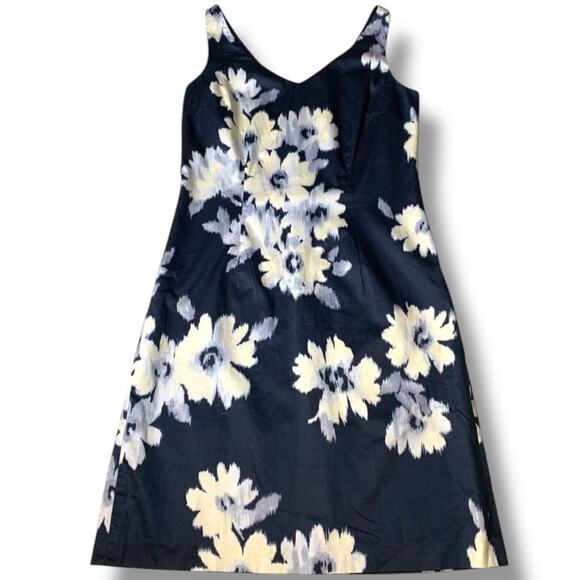 Ann Taylor Dress Women's Size 0 Monochrome Sheath Natural Neutral Blooms - Picture 2 of 9